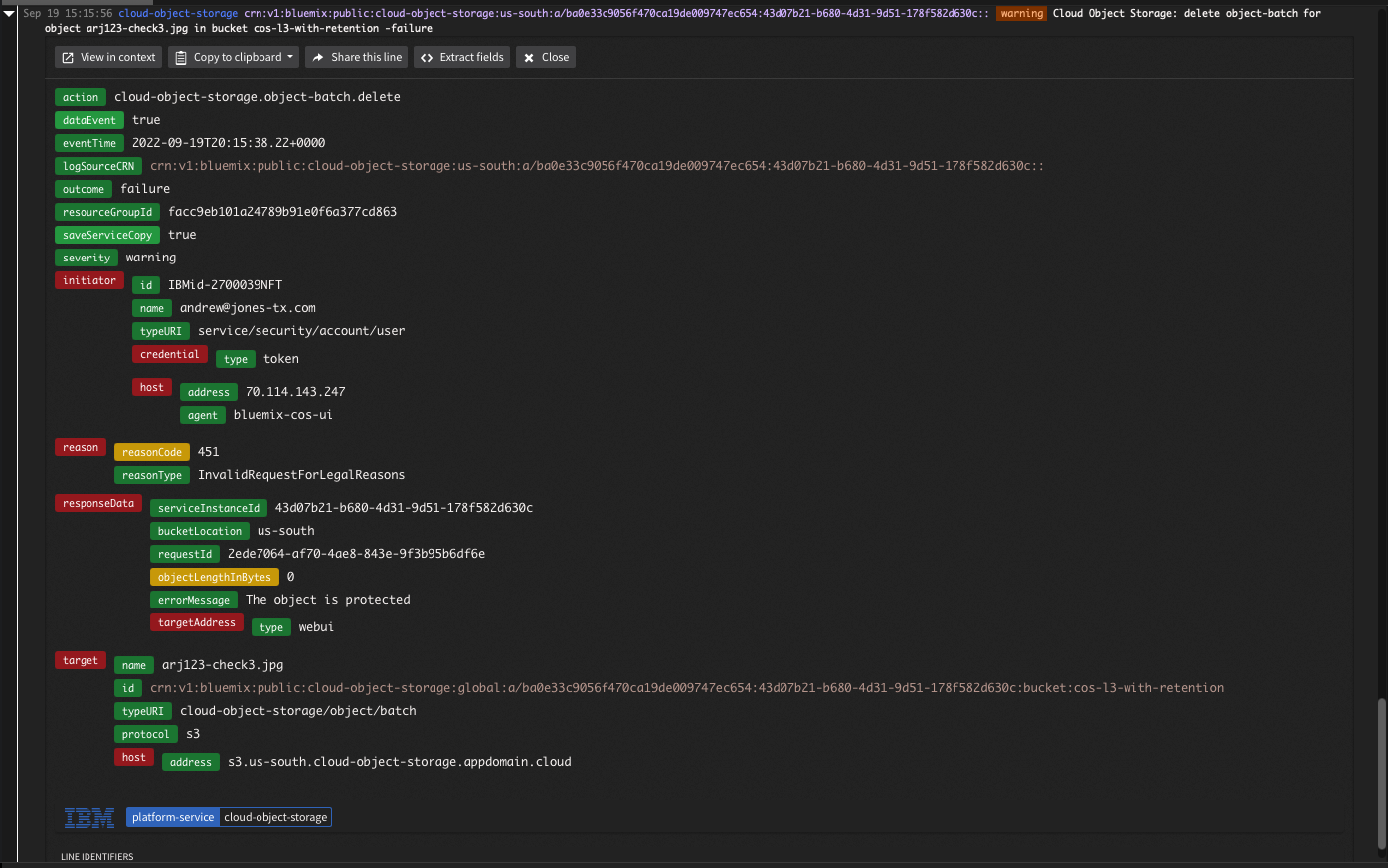 Legal holds IBM Cloud Object Storage Level 3 Demonstration Guide
